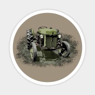 Rustic Farming Green Vintage Farm Tractor Magnet